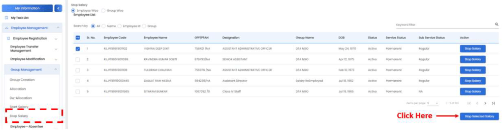 IFMS 3.0 Salary Start And Stop