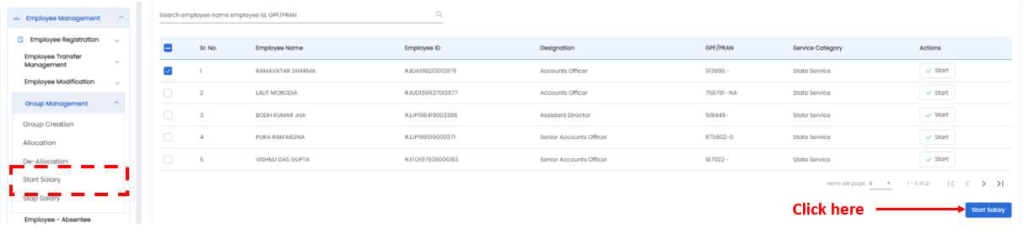 IFMS 3.0 Salary Start And Stop