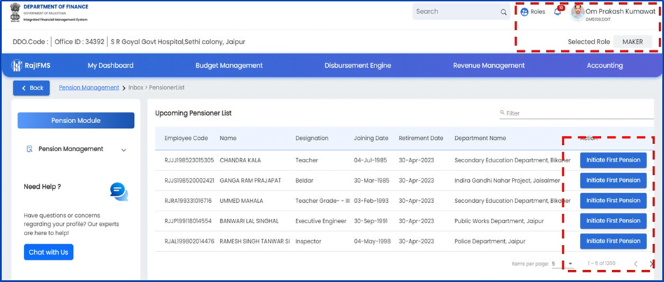 IFMS 3.0 Pension Online Process