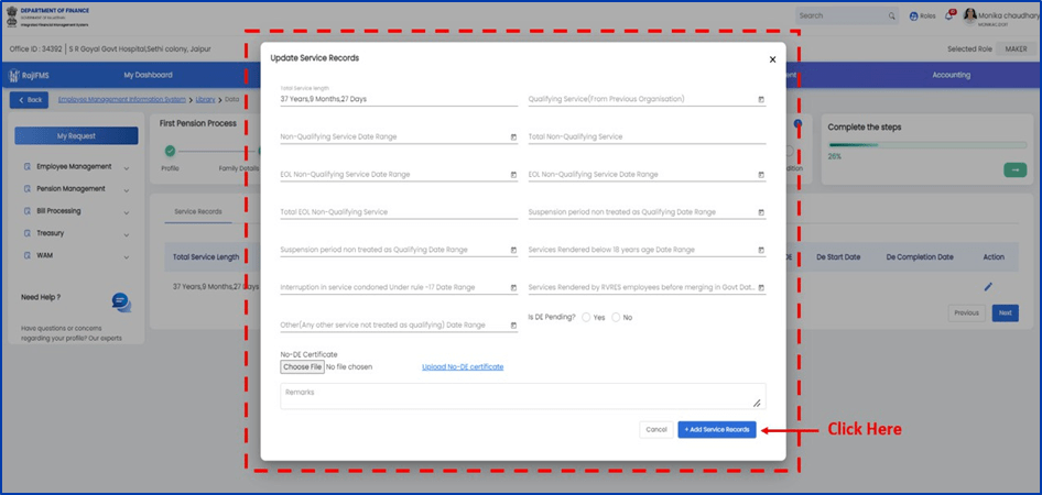 IFMS 3.0 Pension Online Process