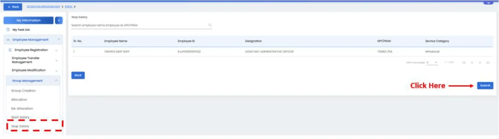 Click “Submit” button
